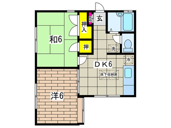 衣笠サニーハイツの物件間取画像